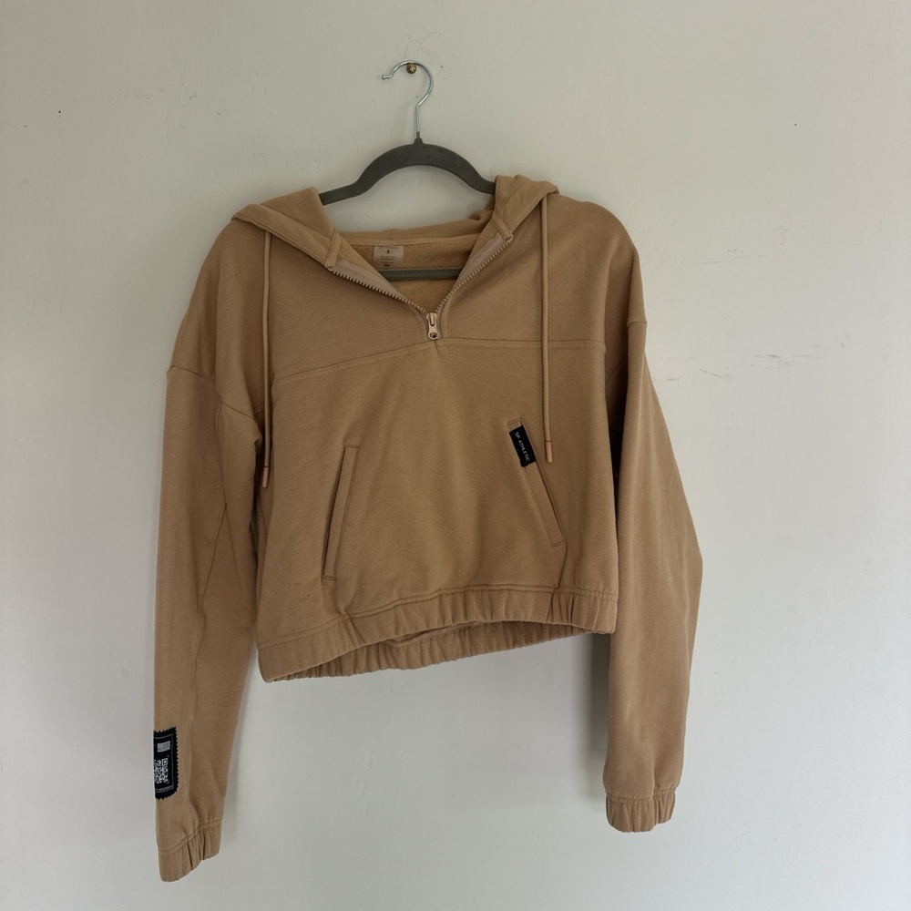 Tan Cropped Hoodie